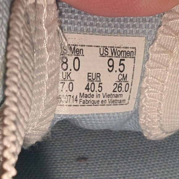 Vans light blue with checkerboard Slip On Shoes Mens 8 / Womens 9.5 - Picture 4 of 6